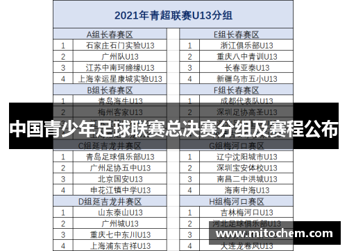 中国青少年足球联赛总决赛分组及赛程公布